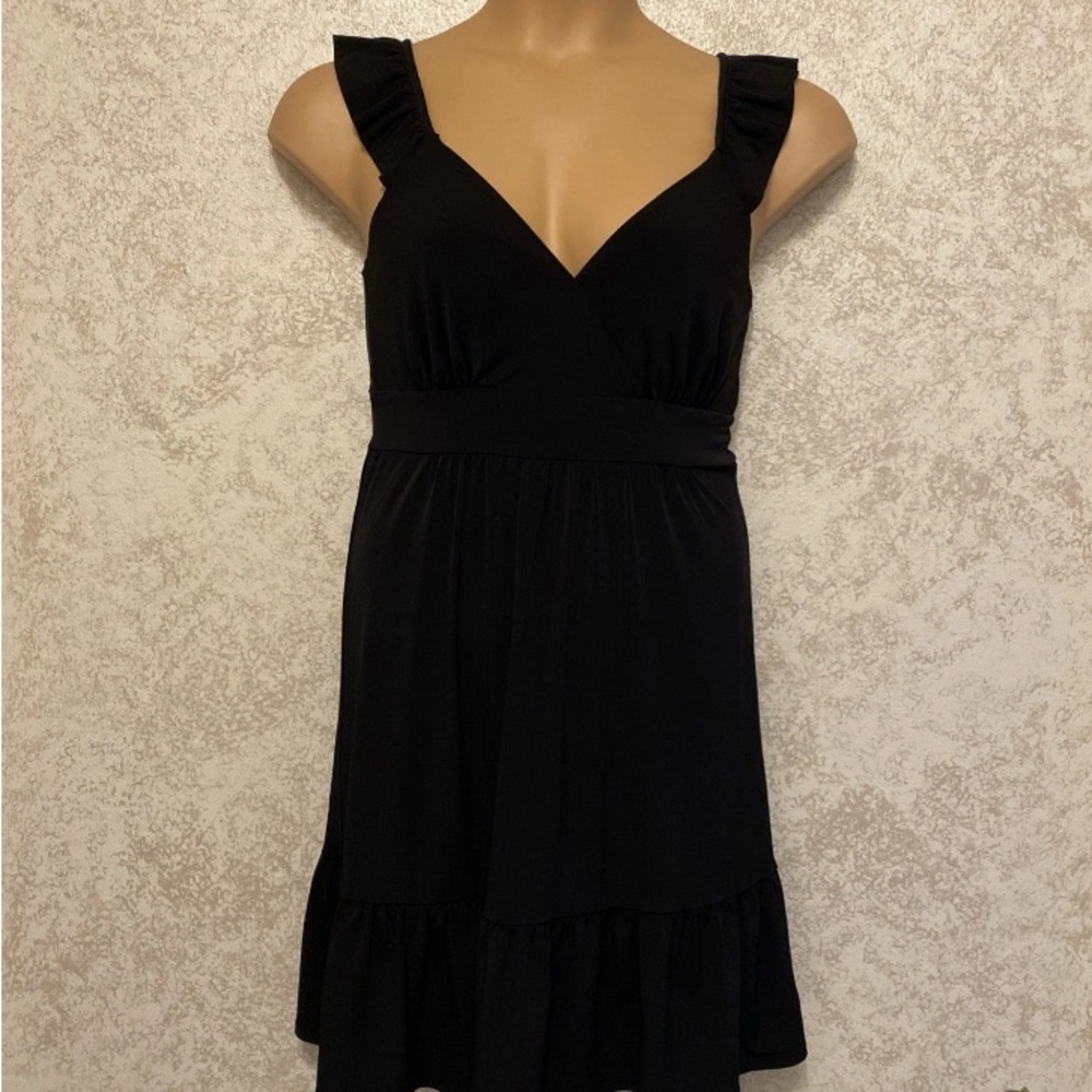 White House Black Market Black Ruffle Dress